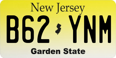 NJ license plate B62YNM