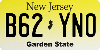 NJ license plate B62YNO