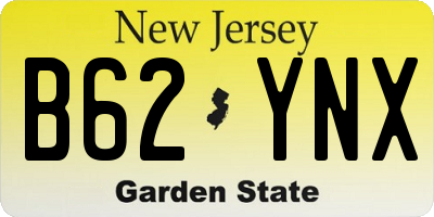 NJ license plate B62YNX