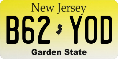 NJ license plate B62YOD