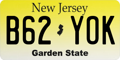 NJ license plate B62YOK