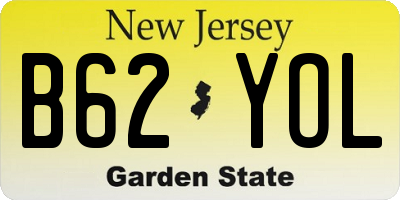 NJ license plate B62YOL