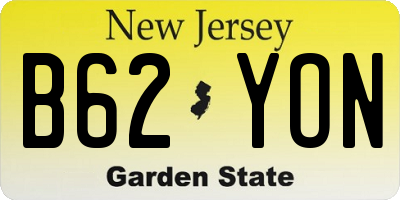 NJ license plate B62YON
