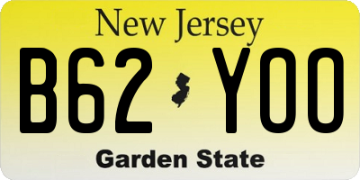 NJ license plate B62YOO