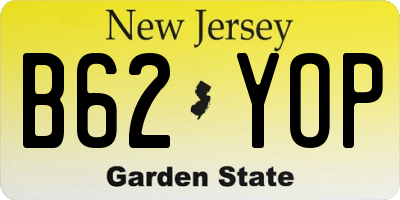 NJ license plate B62YOP