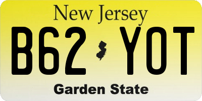 NJ license plate B62YOT