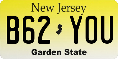 NJ license plate B62YOU