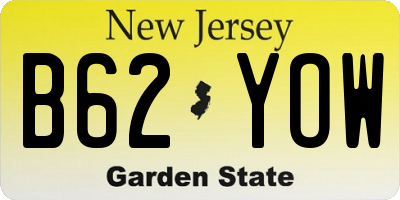 NJ license plate B62YOW