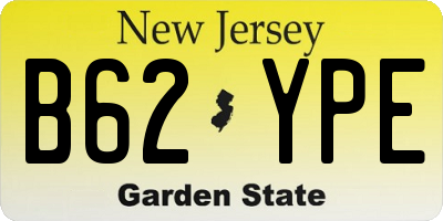 NJ license plate B62YPE
