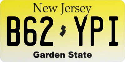 NJ license plate B62YPI