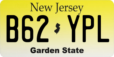 NJ license plate B62YPL