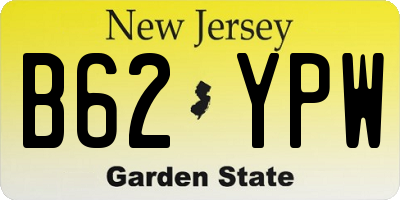 NJ license plate B62YPW