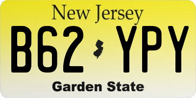 NJ license plate B62YPY
