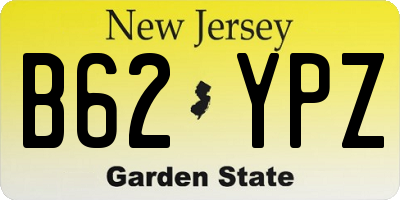 NJ license plate B62YPZ