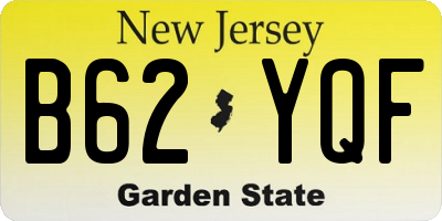 NJ license plate B62YQF