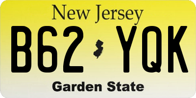 NJ license plate B62YQK