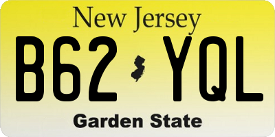 NJ license plate B62YQL