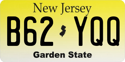 NJ license plate B62YQQ