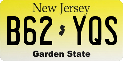 NJ license plate B62YQS