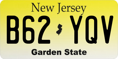 NJ license plate B62YQV