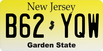 NJ license plate B62YQW