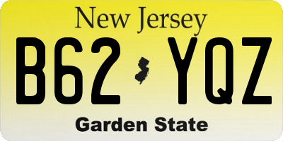 NJ license plate B62YQZ