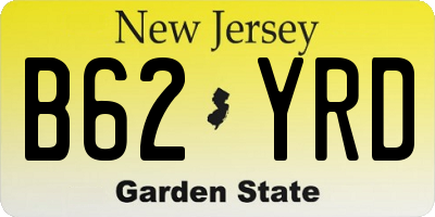 NJ license plate B62YRD