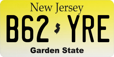NJ license plate B62YRE