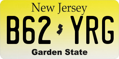 NJ license plate B62YRG