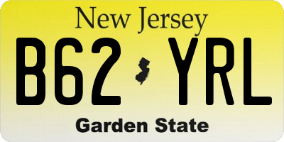 NJ license plate B62YRL