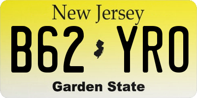 NJ license plate B62YRO