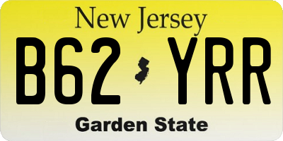 NJ license plate B62YRR