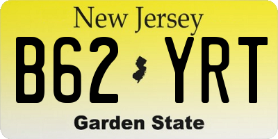 NJ license plate B62YRT