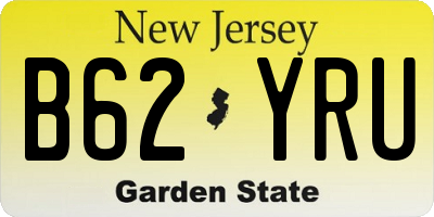 NJ license plate B62YRU