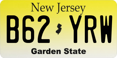 NJ license plate B62YRW