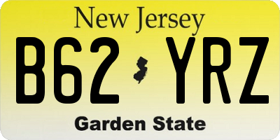 NJ license plate B62YRZ