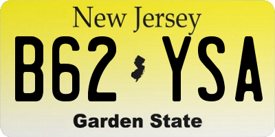 NJ license plate B62YSA