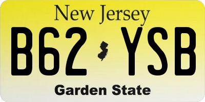 NJ license plate B62YSB