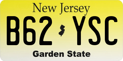 NJ license plate B62YSC