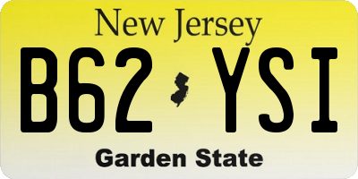NJ license plate B62YSI