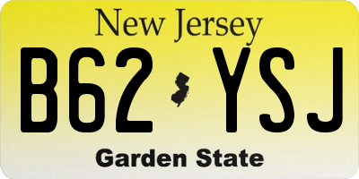 NJ license plate B62YSJ