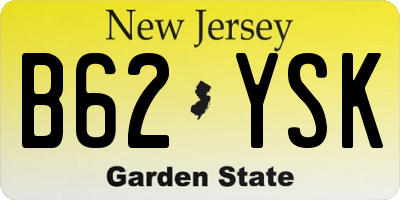 NJ license plate B62YSK