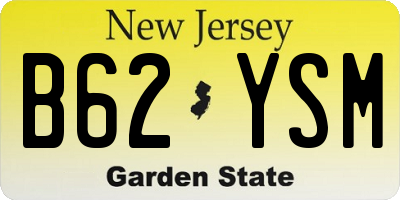 NJ license plate B62YSM