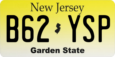 NJ license plate B62YSP