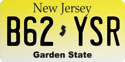 NJ license plate B62YSR