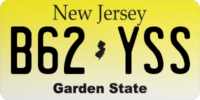 NJ license plate B62YSS