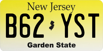 NJ license plate B62YST
