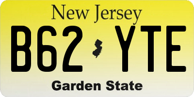 NJ license plate B62YTE