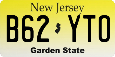 NJ license plate B62YTO