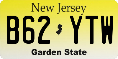 NJ license plate B62YTW